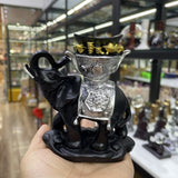 Gold Ingot Elephant Display Stand for Crystal Ball Base Resin Holder Office Desktop Figurines Fortune Ornament for 3-6cm Sphere