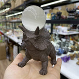 Jurassic Dinosaur Triceratops Resin Crafts Crystal Ball Base Ornaments Home Decoration Suitable for 2.5-4cm Spheres