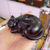 Lazy Lucky Cat Crystal Ball Base Resin Carft Ornament Home Decor Display Stand for 40-80mm Sphere