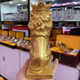 Lucky Crown Lion Resin Statue Crafts Ornaments Crystal Ball Holder Shpere Display Stand Living Room Home Decor