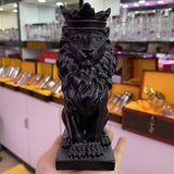 Lucky Crown Lion Resin Statue Crafts Ornaments Crystal Ball Holder Shpere Display Stand Living Room Home Decor