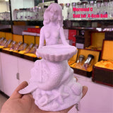 Mermaid Dolphin Pearl Shell Crystal Ball Resin Base Magic Sphere Display Stand Home Decor Ornaments Pedestal