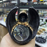 Mysterious Ninja Bat Sculpture Resin Crafts Ornaments Desktop Home Decor Crystal Ball Base Suitable for 4-6cm Balls