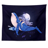 Psychedelic Whale Tapestry Wall Hanging Moon Girls Tapestry Plant Wall Tapestry for Bedroom Living Room Dorm Home Decor