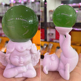 Resin Carfts Baby Angel Piggy Crystal Ball Base Desk Furniture Decoration Ornaments Office Home Decor Suitable for 3-5cm Ball