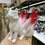 Resin Carfts Nine-tailed Fox Statue Crystal Ball Base Ornaments Sphere Holder Office Home Decoration Suitable for 3-5cm Balls