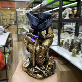 Rose Hand Statue Display With Skull Spider Art Craft Resin Ornament Desktop Sculpture Crystal Ball Base Holder for 4-8cm Sphere