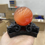 Satan Ram Horn Gothic Crow Six Pointed Star Ram Skull Statue Resin Crafts Ornaments Crystal Ball Base Home Decoration