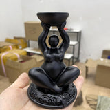 Standing Obese Beauty Statue Display Art Craft Desktop Resin Sculpture Home Ornament Crystal Ball Base Holder for 4~6cm Sphere