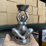 Standing Obese Beauty Statue Display Art Craft Desktop Resin Sculpture Home Ornament Crystal Ball Base Holder for 4~6cm Sphere