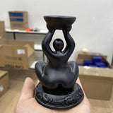 Standing Obese Beauty Statue Display Art Craft Desktop Resin Sculpture Home Ornament Crystal Ball Base Holder for 4~6cm Sphere