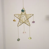 Star pendant 6 natural crystals real quartz amethyst citrine rose quartz witch decoration Magic Protection Banish Evil Home Paga