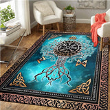 Summon the Spirit of the Vikings: Norse Mythology Symbols Rectangle Rug for Legendary Home Décor