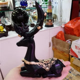 Wind Chimes Elk Sika Deer Crystal Ball Resin Base Shpere Display Stand Creative Crafts Gift Room Decor Suitable for 3-5cm Ball