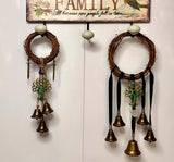 Witch broom pendant witchcraft decoration altar Magic Protection natural crystal Banish Evil Gothic door Windows Hanging