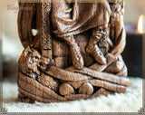 【Wood Sculpture】Odin, Wotan, Allfather, viking pagan asatru heathen god and goddess norse gods altar mythology Wood Sculpture