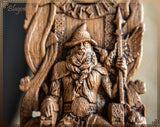 【Wood Sculpture】Odin, Wotan, Allfather, viking pagan asatru heathen god and goddess norse gods altar mythology Wood Sculpture