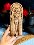 【Wood Sculpture】Hecate statue, Greek goddess, for pagan home altar kit, wicca statue, witches, Hecate key