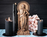 【Wood Sculpture】Persephone with SKULL, goddess of spring, greek statue, Kore figurine, queen of the underworld, pagan, wiccan, wicca, altar, witches