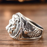 Rings 925 Sterling Ornament Cool Lion Head King of Beasts Cool Men Ring Thai silver Vintage Punk Gothic Biker Lion Head Finger Rings|Rings| Ancient Treasures Ancientreasures Viking Odin Thor Mjolnir Celtic Ancient Egypt Norse Norse Mythology