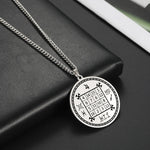 Dawapara Religious Solomon Necklace Magic Square Talisman Pendants Protection Wealth Amulet Stainless Steel Jewelry