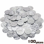 100pcs Hanukkah Gold Coin Plastic Chip Pirate Props Toys Crafts Jewish Menorah David Star