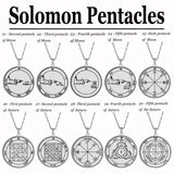 Silver Color 44 Solomon Pentacles Seal of Jupiter Mars Mercury Moon Saturn Sun Venus Talisman Pendant Stainless Steel Necklace