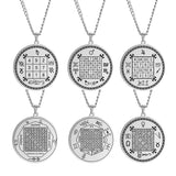 Dawapara Religious Solomon Necklace Magic Square Talisman Pendants Protection Wealth Amulet Stainless Steel Jewelry