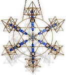 Crystal Healing Tool - Earth Shambhala Star with Magnets & Gold-Fill Copper Wire - 15" - Star Tetrahedron