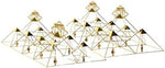 Meditation Pyramid Grid - 20 x 51-Degree Pyramids with Crystals - Large