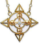 Crystal Healing Pendant - Healing Tool - Shambhala Deva Solar Form in 24K Gold Plating