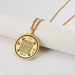 Dawapara Religious Solomon Necklace Magic Square Talisman Pendants Protection Wealth Amulet Stainless Steel Jewelry