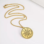 Vintage Talisman Tetragrammaton Pentagram of Solomon Pendant Wicca Necklace Gift