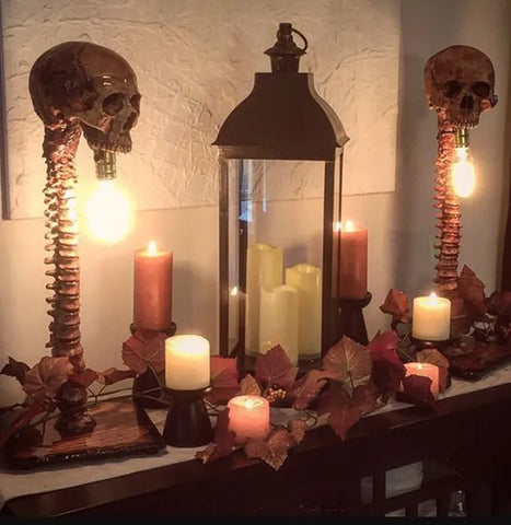 Halloween Skull Skeleton Lamp Horror 3D Statue New Table Light Creative Party Ornament