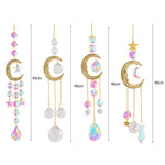 Crystal Wind Chime Star Moon Sun Light Catcher Prism Rainbow Maker Suncatcher Windbell Hanging Pendant Ornament Home Decoration