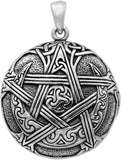 Sterling Silver Moon Pentacle Pentagram Aromatherapy Locket; 1 Inch Diameter