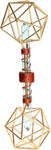 Crystal Wand - Meditation Healing Tool - Metatron Vajra with Magnets & Copper Wire - 10" - Icosahedron