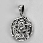 Sterling Silver Small Cut Moon Pentacle Pendant