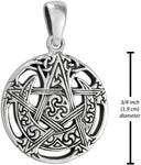 Sterling Silver Small Cut Moon Pentacle Pendant