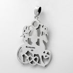 Sterling Silver Celtic Rhiannon Horse Goddess Pendant with Natural Rainbow Moonstone