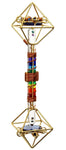 Crystal Wand - Meditation Healing Tool - Shambhala Solar Vajra with Magnets/Copper Wire/Metatron Star Crystal - 10" - Octahedron