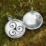 Sterling Silver Moon Pentacle Pentagram Aromatherapy Locket; 1 Inch Diameter