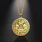 Dawapara Religious Solomon Necklace Magic Square Talisman Pendants Protection Wealth Amulet Stainless Steel Jewelry