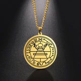 Dawapara Religious Solomon Necklace Magic Square Talisman Pendants Protection Wealth Amulet Stainless Steel Jewelry