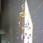 Crystal Wind Chime Star Moon Sun Light Catcher Prism Rainbow Maker Suncatcher Windbell Hanging Pendant Ornament Home Decoration