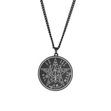 Vintage Talisman Tetragrammaton Pentagram of Solomon Pendant Wicca Necklace Gift