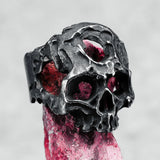 Hollow Skull Men Ring 316L Stainless Steel Weathering Cranium Rock HipHop Party for Biker Rider Male Boyfriend Jewelry Best Gift