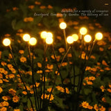 2pcs6/8/10 Lights Solar Lawn Lamp Garden Lamp, LED Wind-driven Firefly Ground Plug Lamp, Garden Ramadan Decoration Festival Lamp