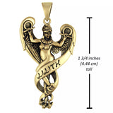 Bronze Lilith Pendant - Dryad Design Sumerian Demon Goddess Wiccan Pagan Jewelry