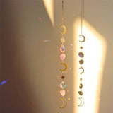 Crystal Wind Chime Star Moon Sun Light Catcher Prism Rainbow Maker Suncatcher Windbell Hanging Pendant Ornament Home Decoration